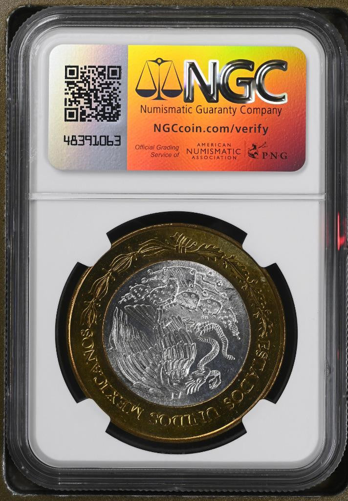 2004 Mo Mexico 180th Ann Bimetal, Michoacan de Ocamo, 100 Peso MS64 NGC KM# 804
